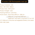 BT-4901 7 Light Level 3W COB USB Rechargeable Headlamp